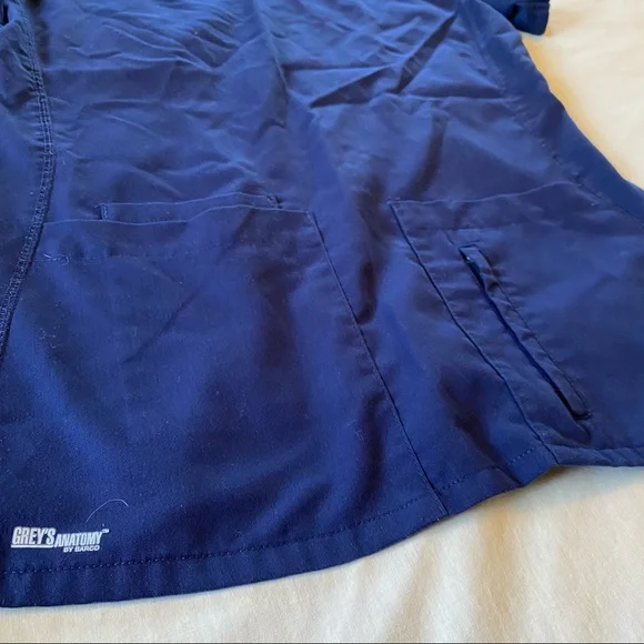 Grey's Anatomy Navy Blue Scrub Top - Picture 3 of 4